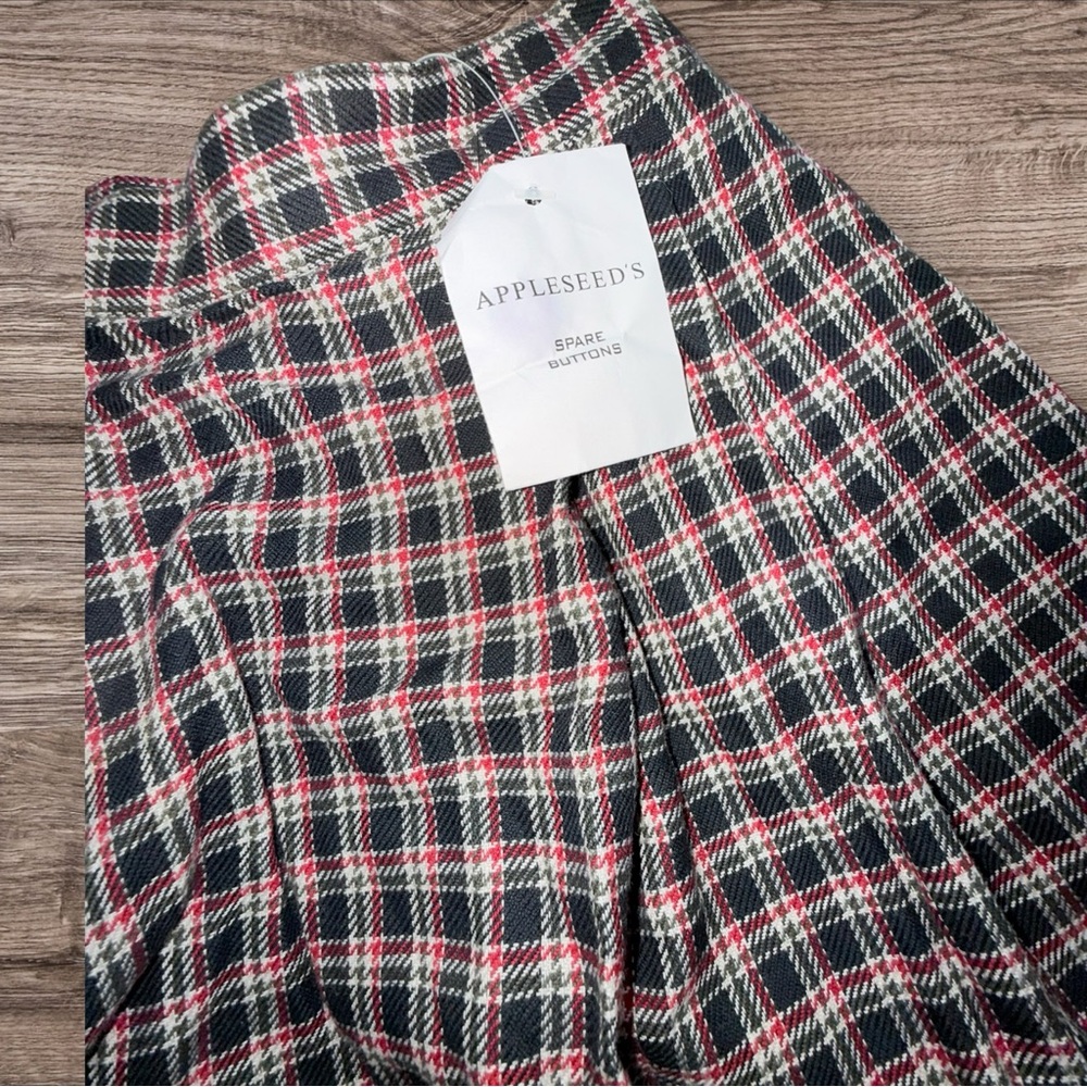NWT Appleseeds Skirt Petite 6P Plaid Button Zip Pockets Minimalist Academia - Picture 7 of 11